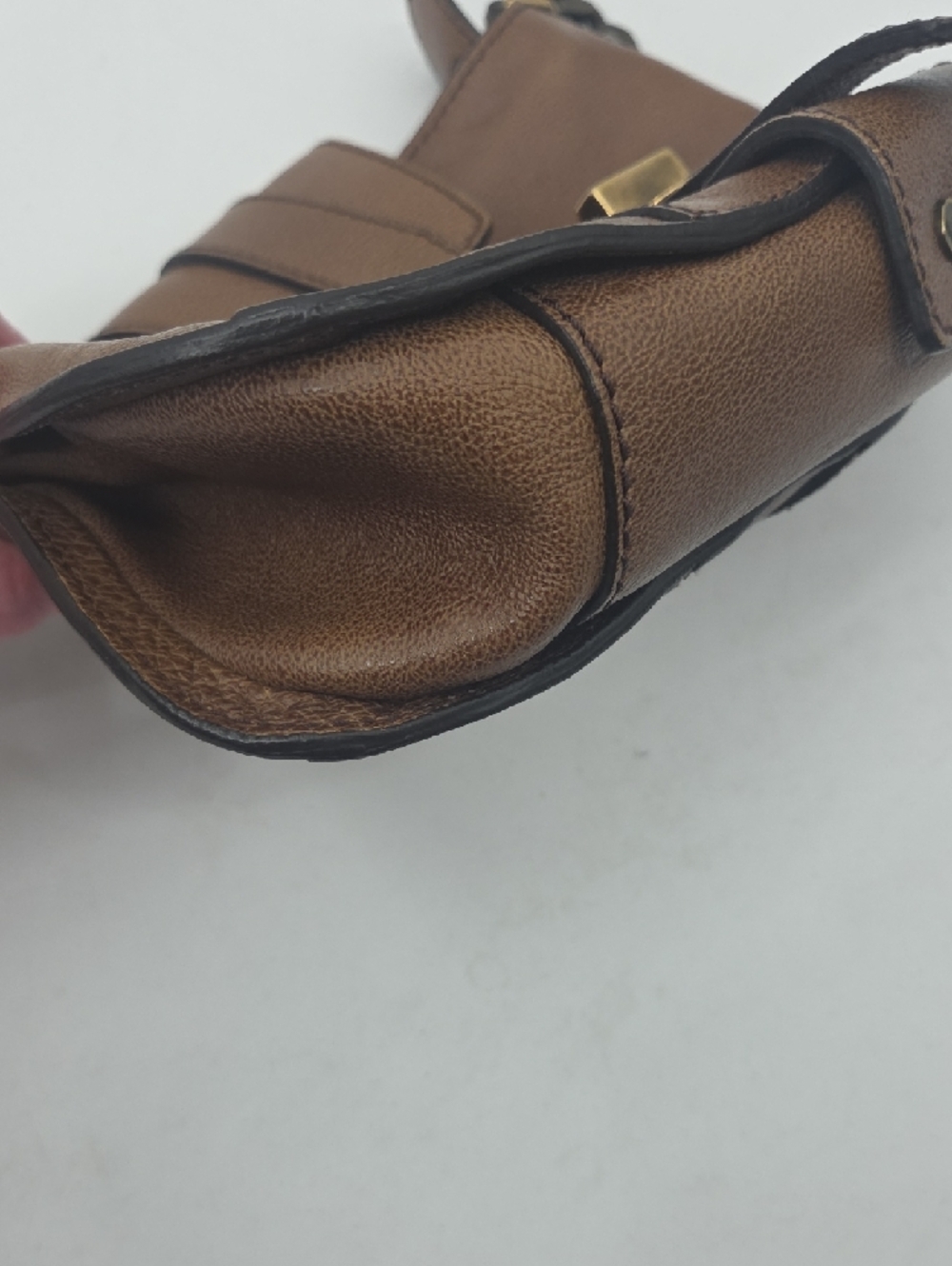 Burberry Brown Leather Crossbody with Chain Accent GORGEOUS - Picture 5 of 16